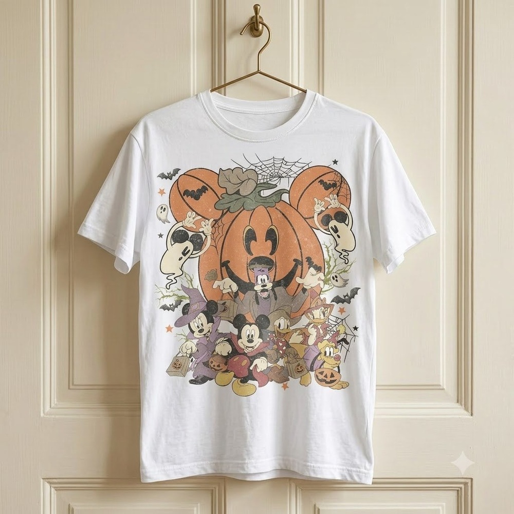 Disney Halloween Pumpkin Shirt, Mickey And Friends Trick Or Treat Tee